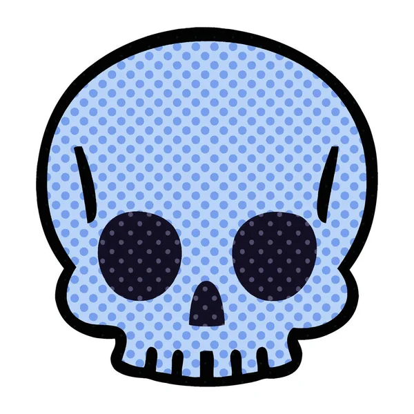 Comic Book Style Quirky Cartoon Skull — Stock Vector