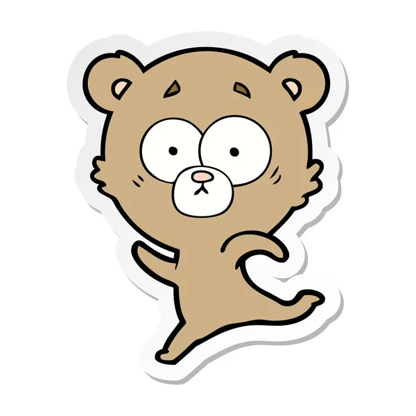 Distressed sticker of a cartoon bear — Stock Vector