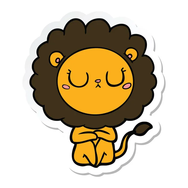 Adesivo di un leone dei cartoni animati — Vettoriale Stock