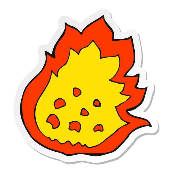 Sticker Van Een Cartoon Vuur Branden — Stockvector