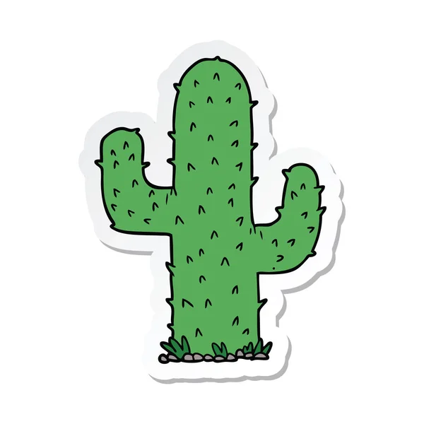 Pegatina Cactus Dibujos Animados — Vector de stock