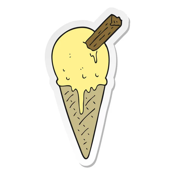 卡通冰淇淋蛋筒贴纸 — 图库矢量图片