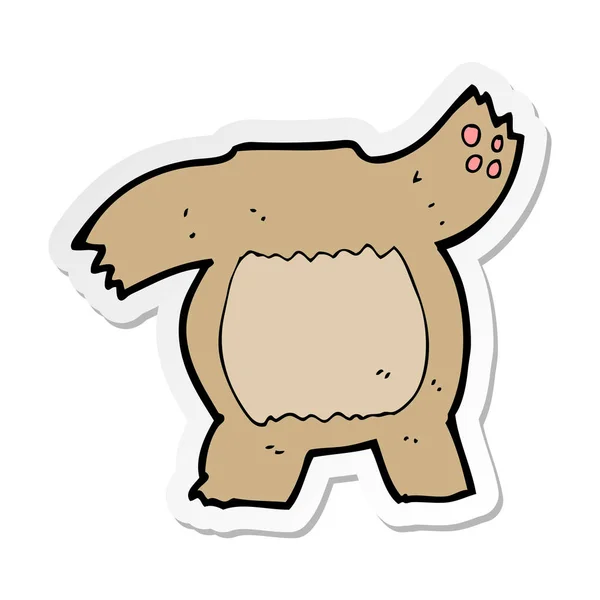 Etiqueta de um corpo de urso de pelúcia de desenho animado — Vetor de Stock