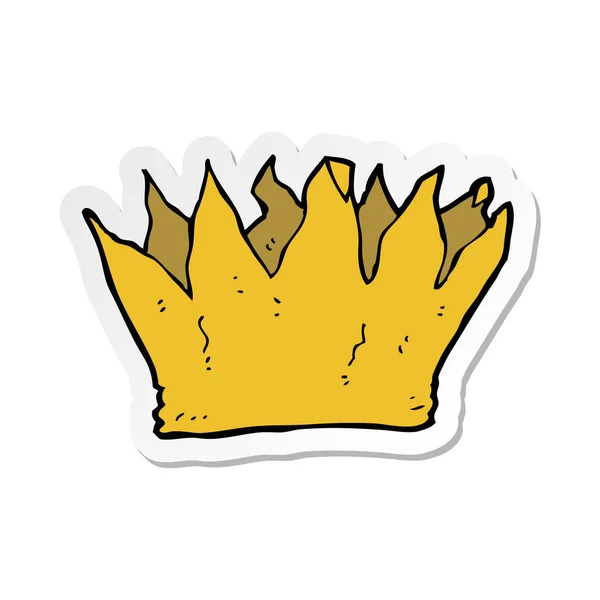 Autocollant d'une couronne en papier dessin animé — Image vectorielle