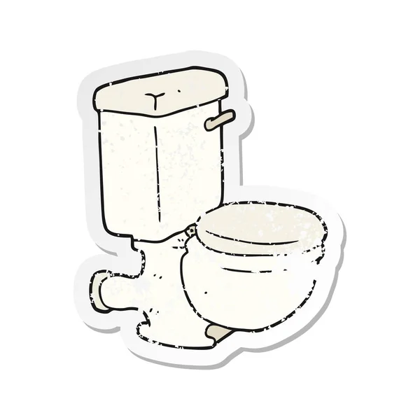 Adesivo retrò angosciato di una toilette del fumetto — Vettoriale Stock