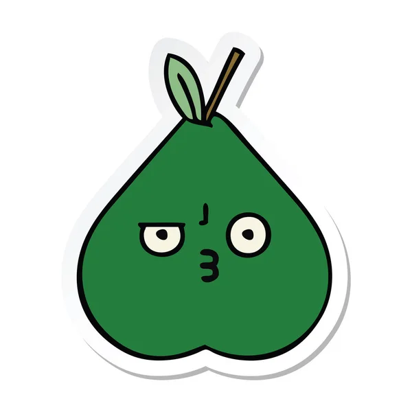 Sticker voor een leuke cartoon-pear — Stockvector