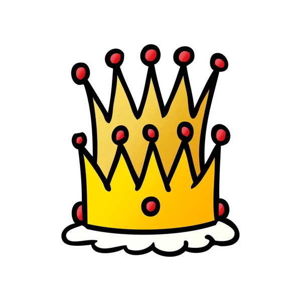 Gradient dessin animé doodle de deux couronnes — Image vectorielle