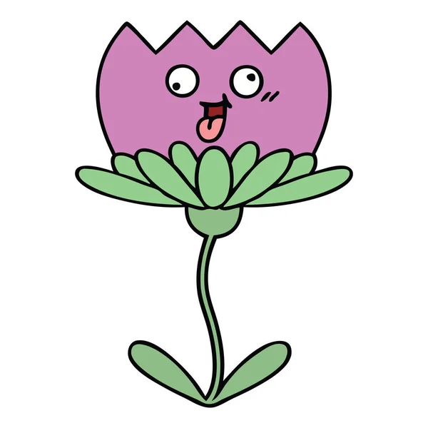 Linda flor de dibujos animados — Vector de stock