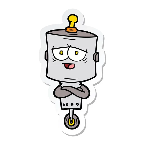 Sticker Van Robot Van Een Cartoon — Stockvector