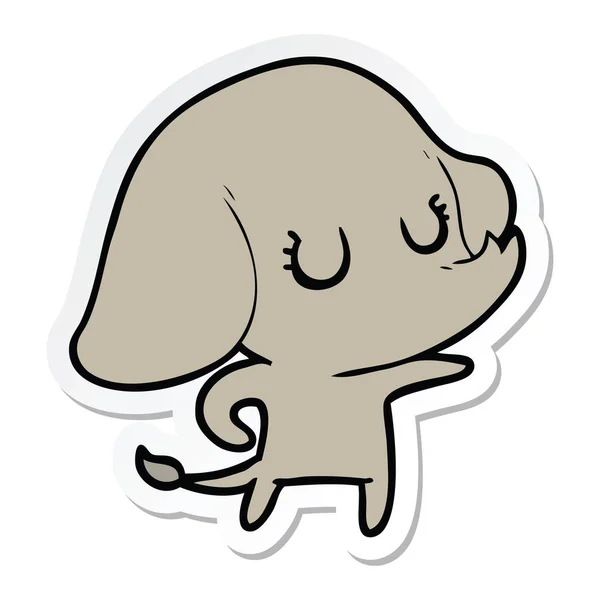 Etiqueta Elefante Bonito Dos Desenhos Animados —  Vetores de Stock