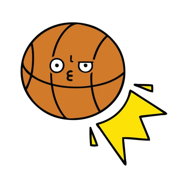 Lindo Dibujo Animado Una Pelota Baloncesto — Archivo Imágenes Vectoriales