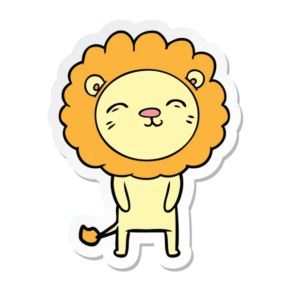 Pegatina León Dibujos Animados — Vector de stock