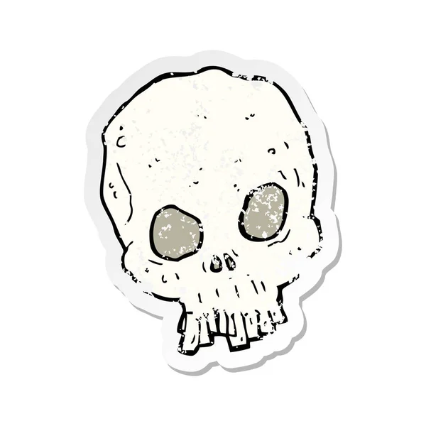 Retro Noodlijdende Sticker Van Een Cartoon Spooky Schedel — Stockvector