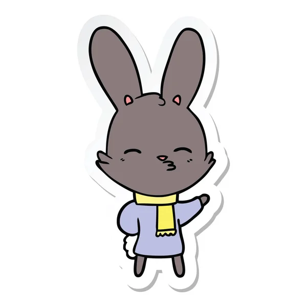 Sticker van een nieuwsgierig bunny cartoon — Stockvector