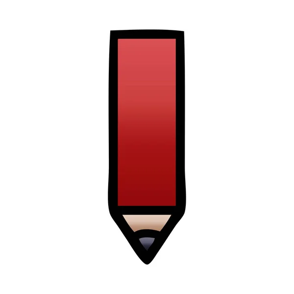 Dégradé Bande Dessinée Ombragée Crayon Rouge — Image vectorielle