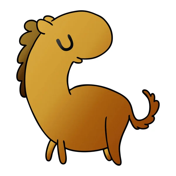Gradiente kawaii desenhos animados de um cavalo bonito — Vetor de Stock