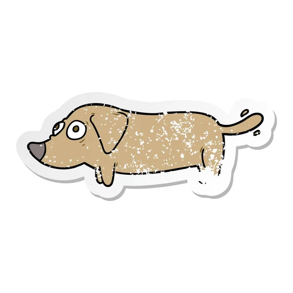 Calcomanía Angustiada Perro Dibujos Animados — Vector de stock