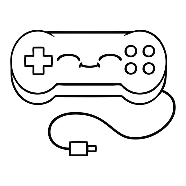 Лінія малювання мультфільм ігровий контролер — стоковий вектор