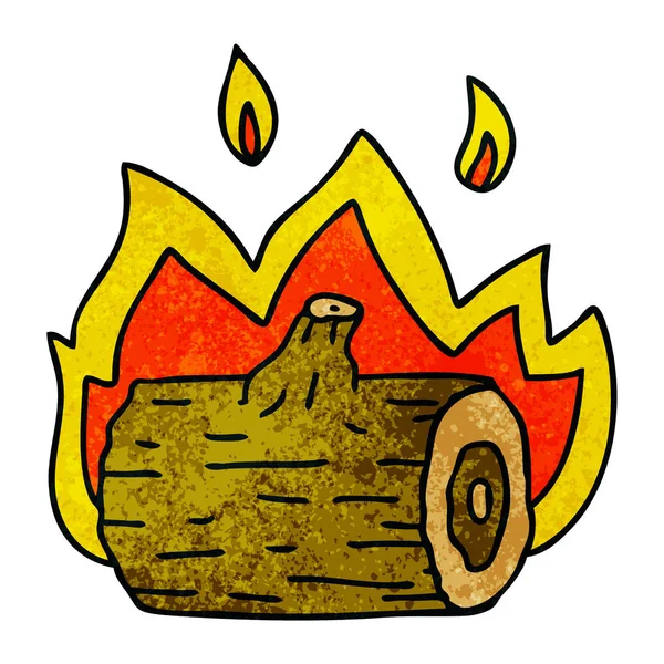 Handgezeichnetes Skurriles Cartoon Lagerfeuer — Stockvektor