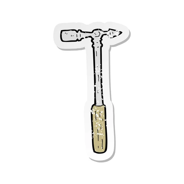 Retro-Aufkleber eines Cartoon-Pin-Hammers — Stockvektor