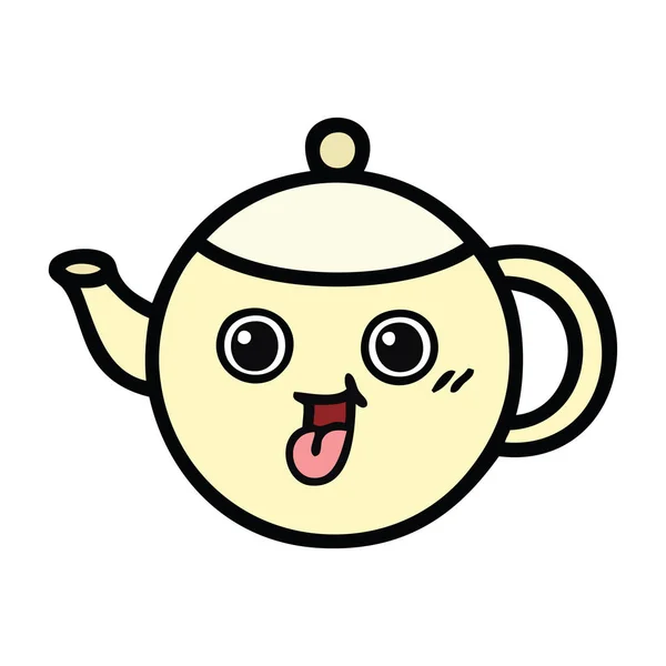 一个茶壶可爱的卡通 — 图库矢量图片