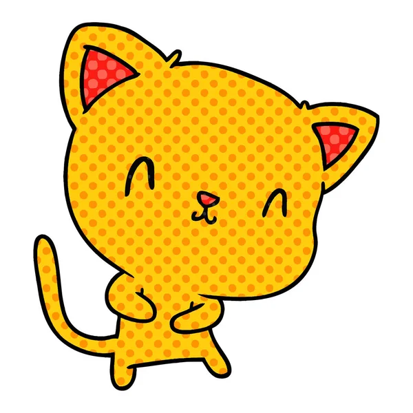 Desenho Animado Ilustração Bonito Kawaii Gato —  Vetores de Stock