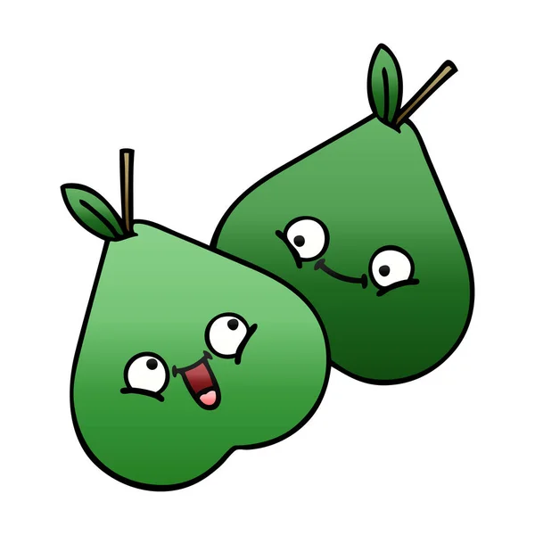 Gradient grijs cartoon peren — Stockvector