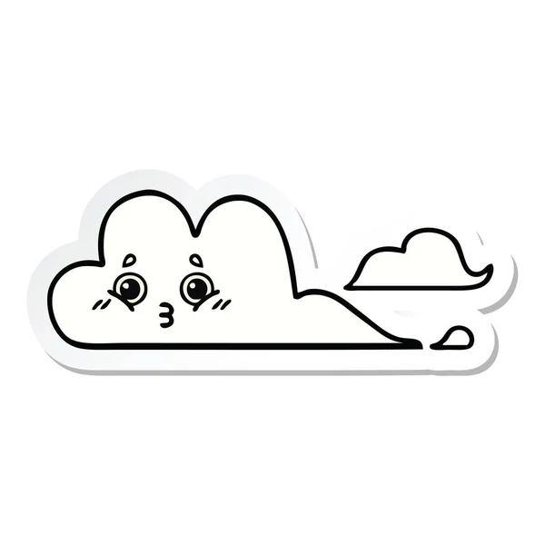 Sticker Van Een Leuke Cartoon Wolken — Stockvector