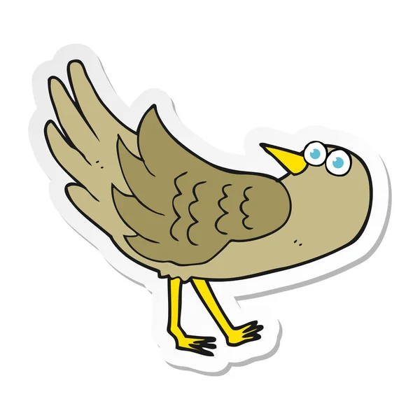 Autocollant Oiseau Bande Dessinée — Image vectorielle