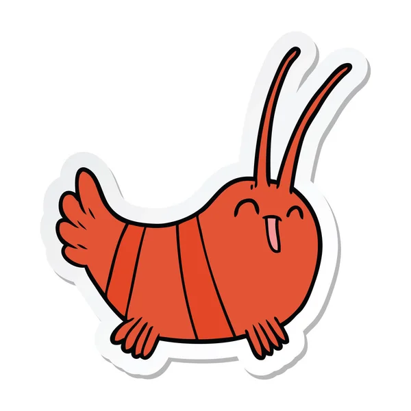 Pegatina de un cangrejo de río de dibujos animados — Archivo Imágenes Vectoriales