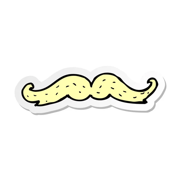Sticker of a cartoon mustache — Stock Vector
