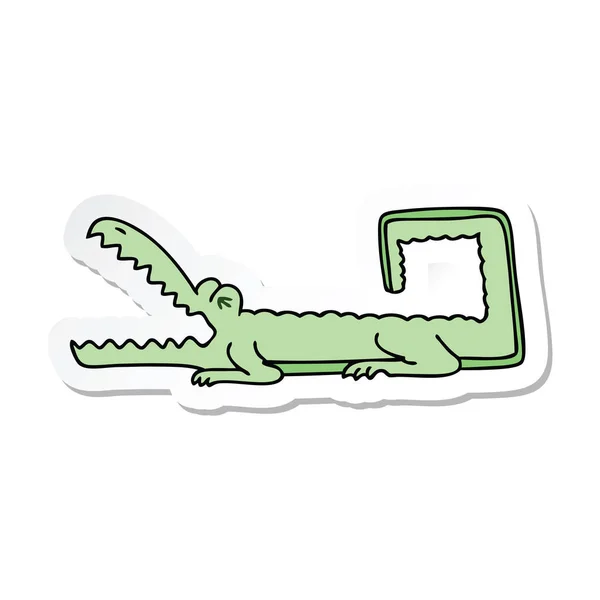 Nálepka Bizarní Ruky Kreslené Karikatury Krokodýl — Stockový vektor
