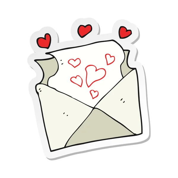 Pegatina Una Carta Amor Dibujos Animados — Vector de stock