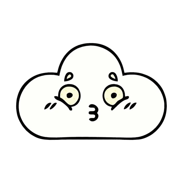 Desenhos Animados Estilo Banda Desenhada Uma Nuvem Branca — Vetor de Stock