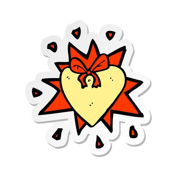 Sticker Van Een Cartoon Liefde Hart — Stockvector