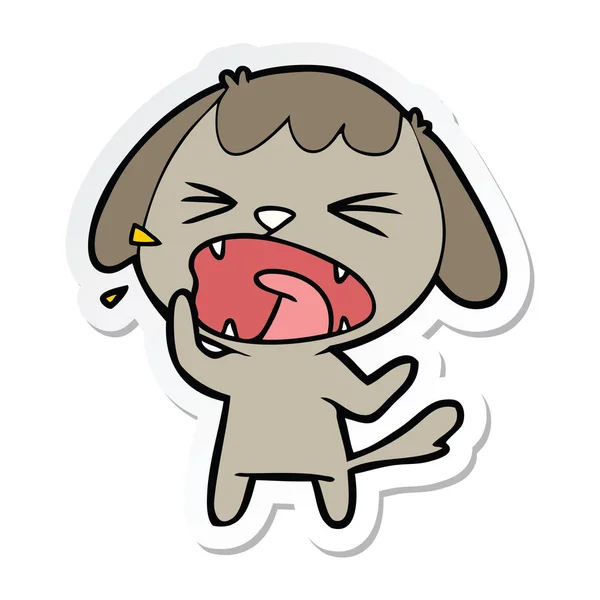 Sticker Cute Cartoon Dog Barking — Stock Vector