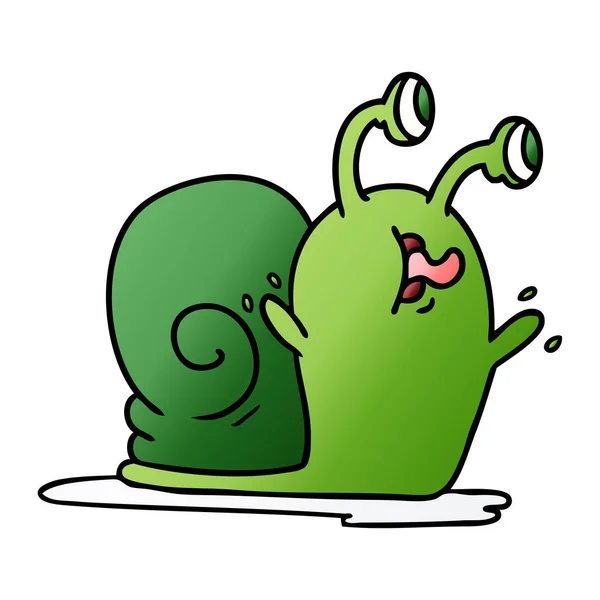 Gradient cartoon of a slimy snail — Stock Vector