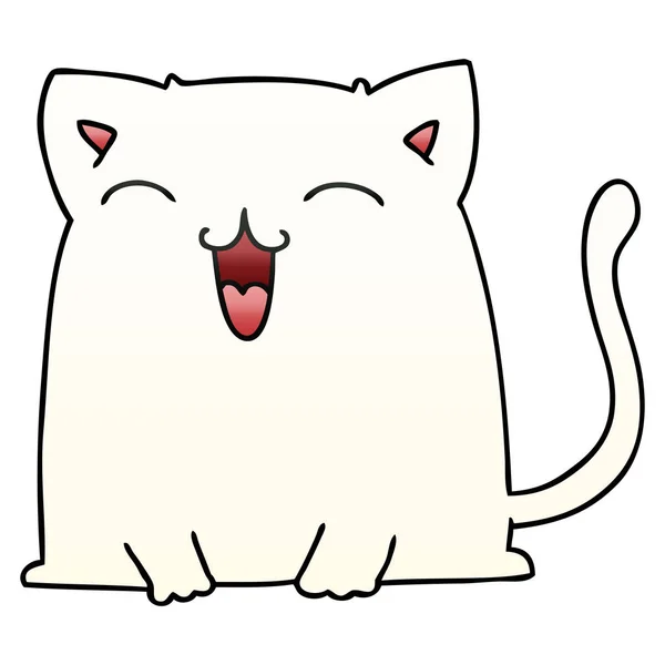 Gradiente peculiar sombreado desenho animado gato — Vetor de Stock
