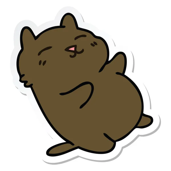 Böllér-ból egy mókás kézzel rajzolt cartoon macska — Stock Vector