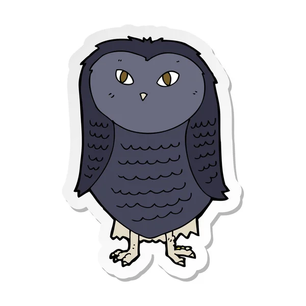 Klistermärke av en tecknad owl — Stock vektor