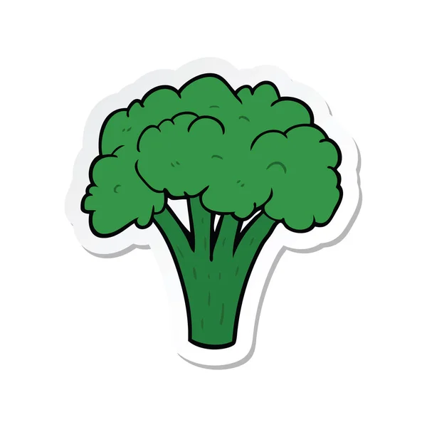 Autocollant d'un brocoli dessin animé — Image vectorielle