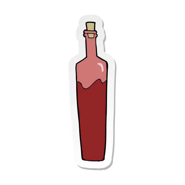 Adesivo di una bottiglia elegante cartone animato — Vettoriale Stock