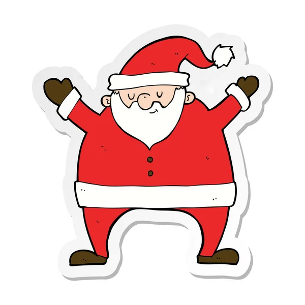 卡通圣诞老人的贴纸 — 图库矢量图片