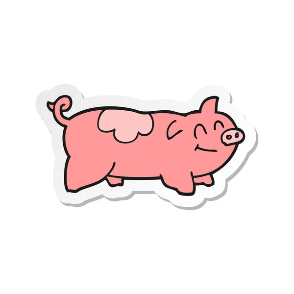 Etiqueta Porco Desenho Animado — Vetor de Stock