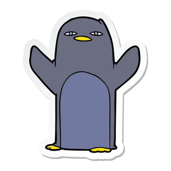 Autocollant Pingouin Dessin Animé — Image vectorielle