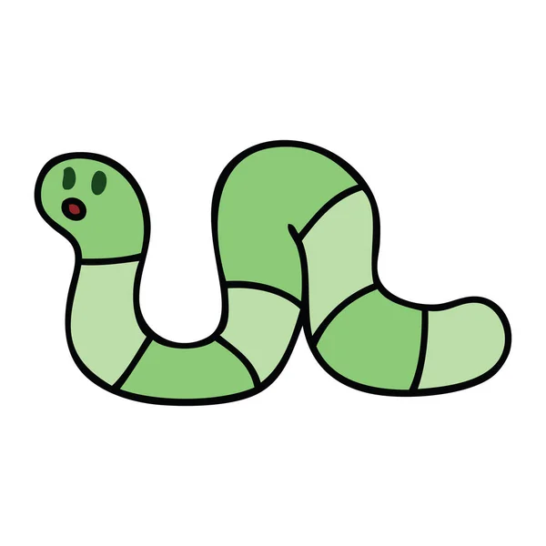 Mano Dibujado Peculiar Serpiente Dibujos Animados — Vector de stock