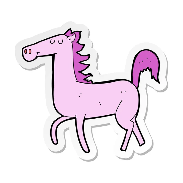 Sticker Cartoon Horse — Stock Vector
