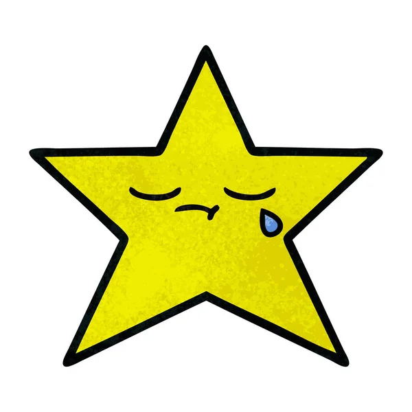 金の星のレトロなグランジ テクスチャ漫画 — ストックベクタ