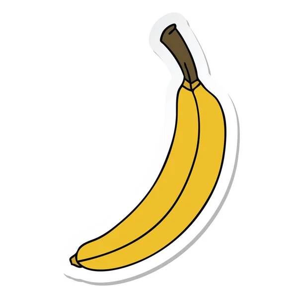 Autocollant Une Banane Dessin Animé Dessinée Main Bizarre — Image vectorielle