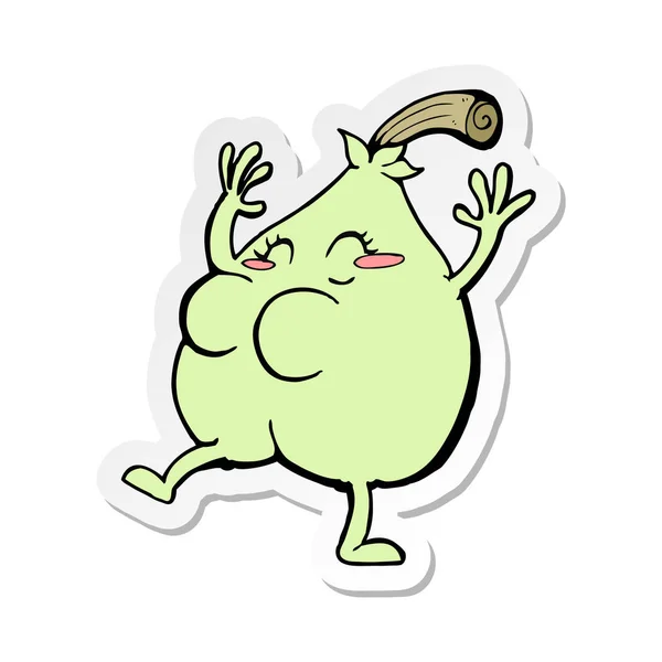 Sticker Nice Pear Cartoon — Stock Vector
